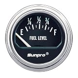 Sunpro CP8211 StyleLine Electrical Water Oil Temperature Gauge    Black Dial