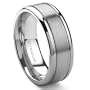 Titanium 8mm Grooved Wedding Ring Size 6-14