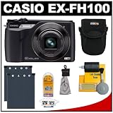 Casio Exilim EX-FH100 10.1MP High Speed Digital Camera with 10x Ultra Wide Angle Zoom Kit + (2) Spare Batteries + Case + Accessory Kit