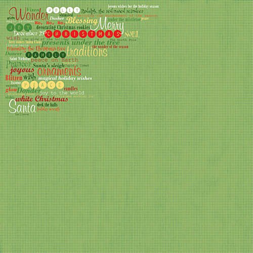 Christmas Words Left Scrapbook Paper
