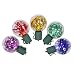 Set of 25 Multi-Colored LED G40 Tinsel Christmas Lights - Green Wire