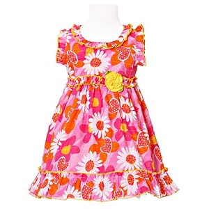 Sophias Style Infant Toddler Little Girls Pink Floral Sun Dress 12M-6X