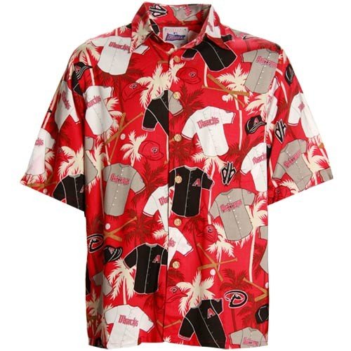 Arizona Diamondbacks Red Scenic Print Hawaiian Style Polo
