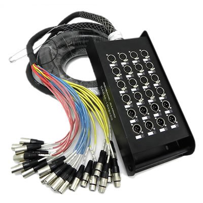 Seismic Audio - 16 Channel XLR SNAKE CABLE 50' long - 16 XLR sends and 8 XLR returns - Color Coded, Numerically well labeled - Heavy Duty 50 feet long