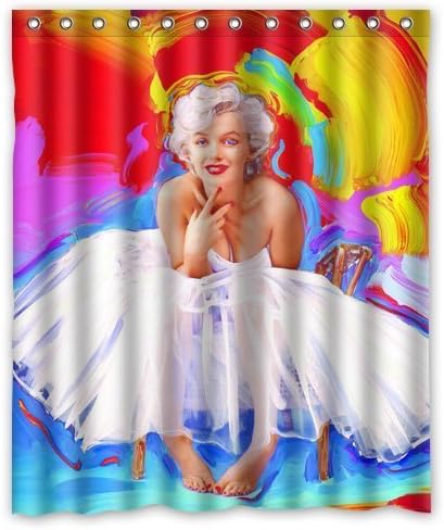 Custom Marilyn Monroe Pattern Waterproof Non-mildew Shower Curtains Polyester Fabric Bathroom Curtain 60"x 72"