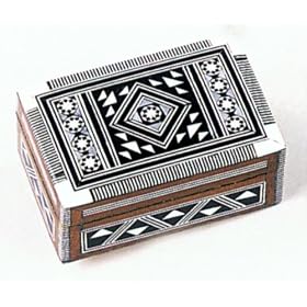 Handcrafted Mother of Pearl Inlaid Rectangular Wooden Egyptian Jewelry Box