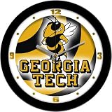 Georgia Tech Yellow Jackets Suntime 12 Dimension Glass Crystal Wall Clock - NCAA College Athletics