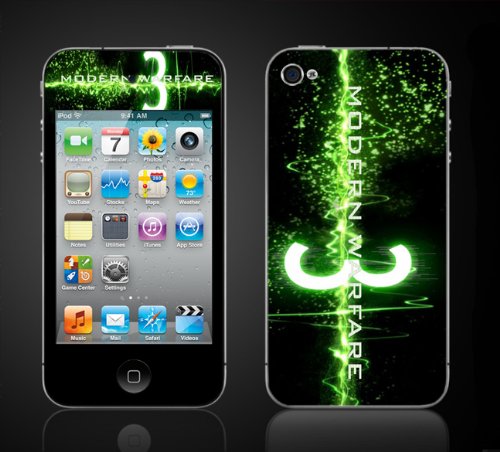 iPod Touch 4G Modern Warefare 3 COD Call of Duty Vinyl Skin kit fits 4th generation iPod apple iTouch decal cover Skins