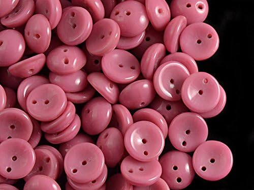 30pcs Piggy -Czech Glass Two-holes Pressed Beads, Dome-shaped 4x8 mm, Light Pink Opaque (73020)