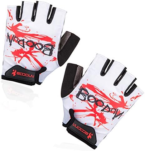 Maso Cycling Gloves with Shock-absorbing Foam Pad Breathable Half Finger Bicycle Riding Gloves Bike Gloves (White,M) B-001