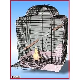BIRD CAGE BLACK TONGO WITH PLAY PEARCH CAGES LOVEBIRDS COCKATIELS