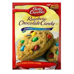Betty Crocker Cookie Mix, Rainbow Chocolate Candy, 17.5-Ounce Pouches (Pack of 12)