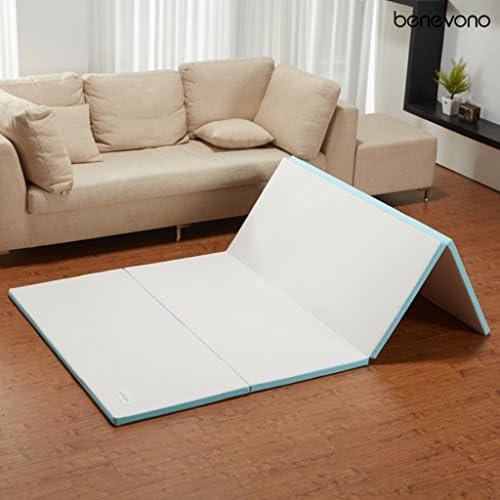 [benevono] Premuim Quad-Fold Eco-Friendly Kids Play Mat #Ivory with. Skyline - 2 Size (Small)