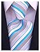 Scott Allan Mens Striped Tie - Turquoise Blue & Gray
