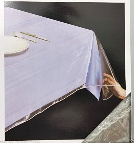 RL Plastics Clear Plastic Tablecloth, 60 by 108-Inch, Oblong