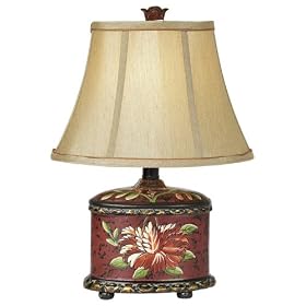 Hand-Painted Floral Canister Accent Table Lamp