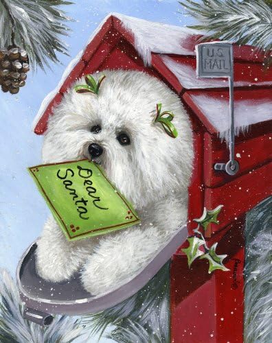 Bichon Frise Santa's List-CG