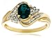 10k Yellow Gold Lab-Created Emerald Ring w/ Diamond Accent, Size 7