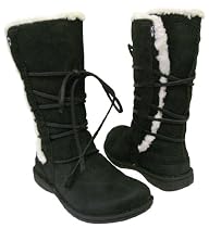 UGG Catalina Black Suede Short Shearling Boots 7 New