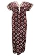 Summer Maxi Dress Caftan Dark Sienna Floral Print Cotton Kaftans L/M Summer Maxi Dress Caftan Dark Sienna Floral Print Cotton Kaftans L/M