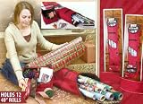 Christmas Wrapping Paper Storage Bag - Holds 12 Rolls of Wrapping Paper