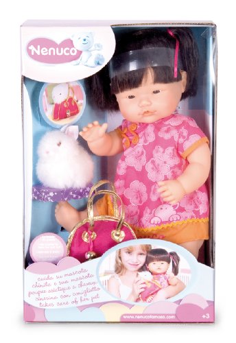 Imagen 2 de Famosa Nenuco Niña china - Muñeca china con conejo de juguete y bolso