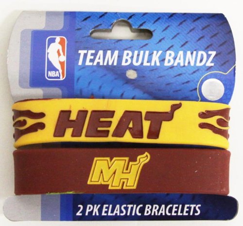 Miami Heat NBA Large Bulk Bandz Band Bracelet 2PK