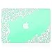 Kuzy Compatible with MacBook Air 13 inch Case A1466 A1369 Soft Touch Cover for Older Version 2017, 2016, 2015 Hard Shell, Lace Mint