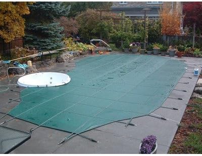 Standard Mesh Rectangular Pool Cover Size: 14' x 28', Color: Blue