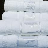 6 Pcs Jacquard Velour Egyptian Cotton Towel Set White