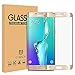 G-WACK Curved Full Coverage Tempered Glass Screen Protector for Samsung Galaxy S6edge Plus (Gold)