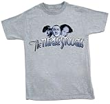 Three 3 Stooges LOGO Funny Adult Gray T-shirt