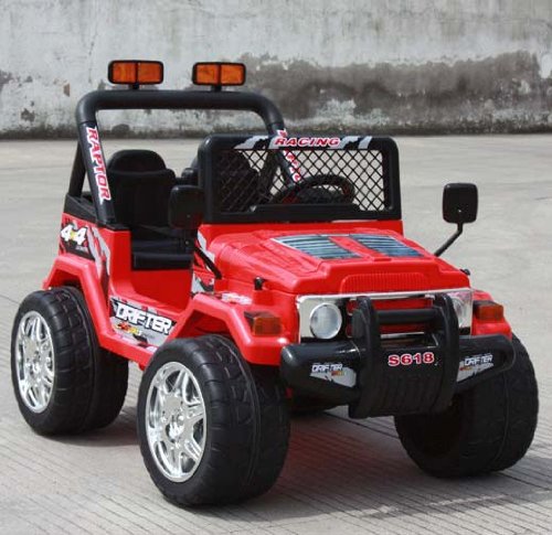 parents drive with remote control kids ride on RED OR CAR COLOR SENT AT RANDOM IF OUT OF RED jeep -battery operated jeep- Power Electric Kids Ride on Radio Remote Control Car