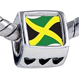 Jamaica Flag Beads - Pandora Bead & Bracelet Compatible