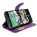 HTC Desire 610 Case - Cellularvilla Pu Leather Wallet Card Flip Open Pocket Case Cover Pouch for HTC Desire 610 (Purple Glitter)