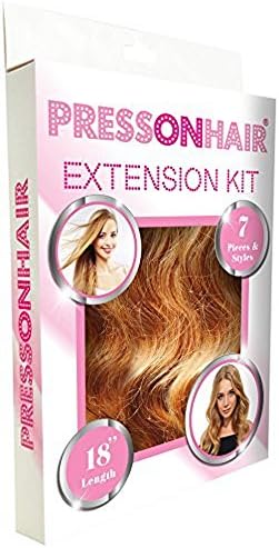 Press On Hair 7 Piece Extension Kit, Golden Blonde
