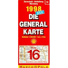 Generalkarte Deutschland 16. Darmstadt, Heidelberg, W�rzburg. Mit Stadtpl�nen, Farbphotos und Reisef�hrer