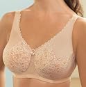 Glamorise Wonderwire Satin and Lace Underwire Bra Style 1045