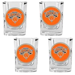New York Knicks NBA 4pc Square Shot Glass Set by Great American Products