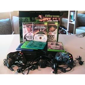 Original Xbox Console (2 games, 4 controllers, power cord and cable cords) by 