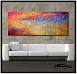 Modern, Abstract Painting. Limited Edition, Hand Embellished Giclee on Canvas. Direct from Studio ELOISEWORLD. XL 60 X 24 X 1.5 entitled STATIC