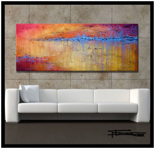 Modern, Abstract Painting. Limited Edition, Hand Embellished Giclee on Canvas. Direct from Studio ELOISEWORLD. XL 60 X 24 X 1.5 entitled