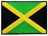 Jamaica Flag Embroidered Patch Rasta Jamaican Iron-On Rastafarian National Emblem