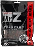 Mr. Z Premium Beef Jerky Peppered Flavor , 4-Ounce Bags (Pack of 6)