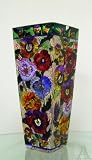 Pansy Flower Pansies Stained Glass Vase