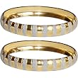 Gold and Rodium Plated Bangle Bracelets Pair Womens Costume Jewelry in Indian-Style 2.3 inches