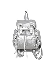 Art and Craft Supply: CHNS Women Vintage Strap Washable Leather Black Solid Fashion Backpack Casual Travel School Shoulder Bag Bookbag Rucksack Satchel College Daypack (Silver) - CHN'S