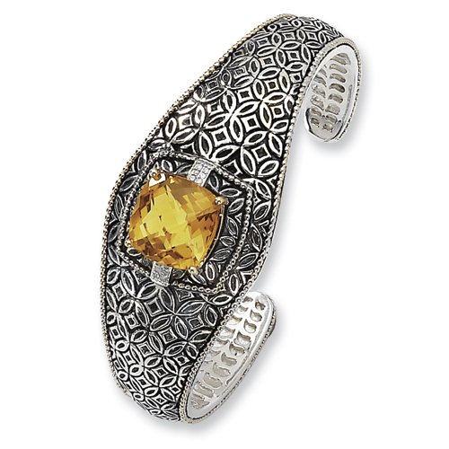 Sterling Silver and Citrine Cuff Bracelet