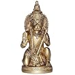 Sitting Statue Lord Hanumaan Brass Figurine 2.25 x 1.75 x 5.5 inches