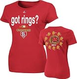 St. Louis Cardinals Women's Red Majestic 2011 World Series Champs Got Rings? T-Shirt